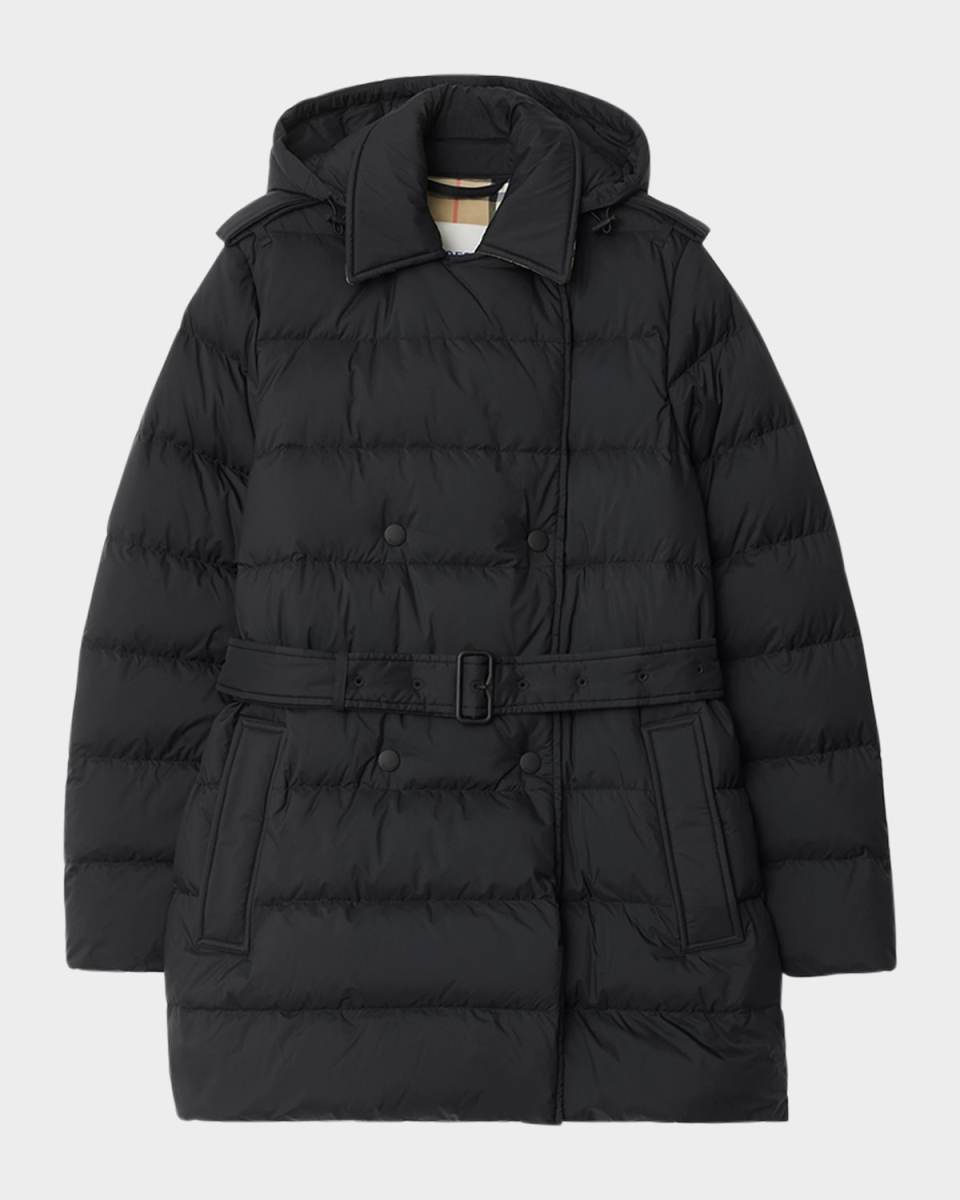 Kent Belted Parka Jacket With Detachable Hood